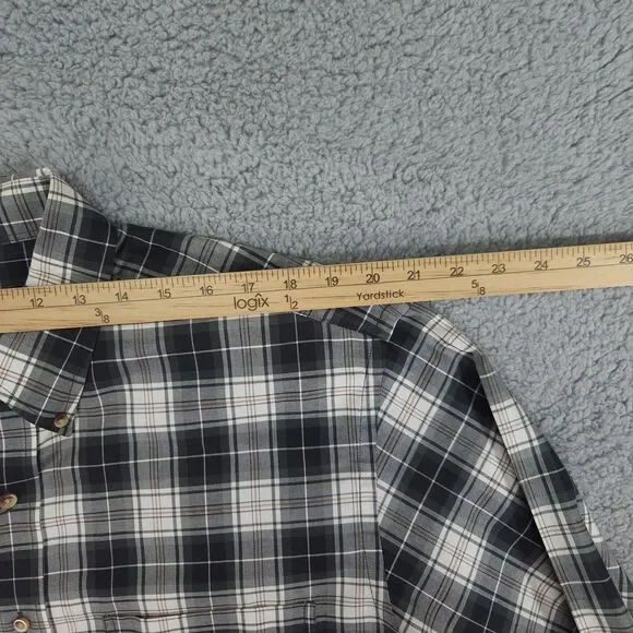 Jos A Bank Traveler Button Down Shirt Mens Large Olive Green Plaid Long Sleeve - Picture 9 of 15